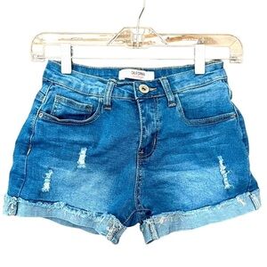 California Vintage Cuffed Distressed Jean Shorts